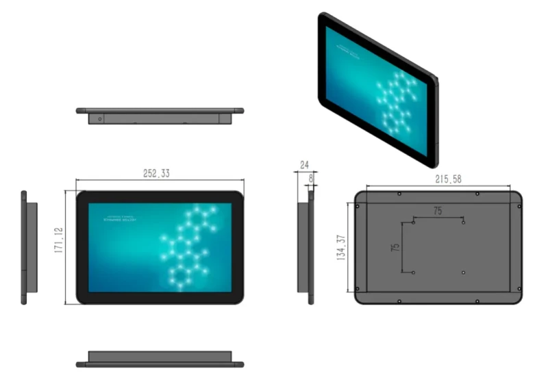 10.1inch wall mounted lcd advertising screen