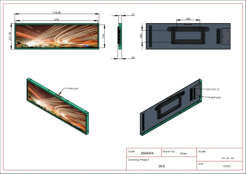 28.6inch Bar lcd screen andorid DN2860-WA. A40I (5)
