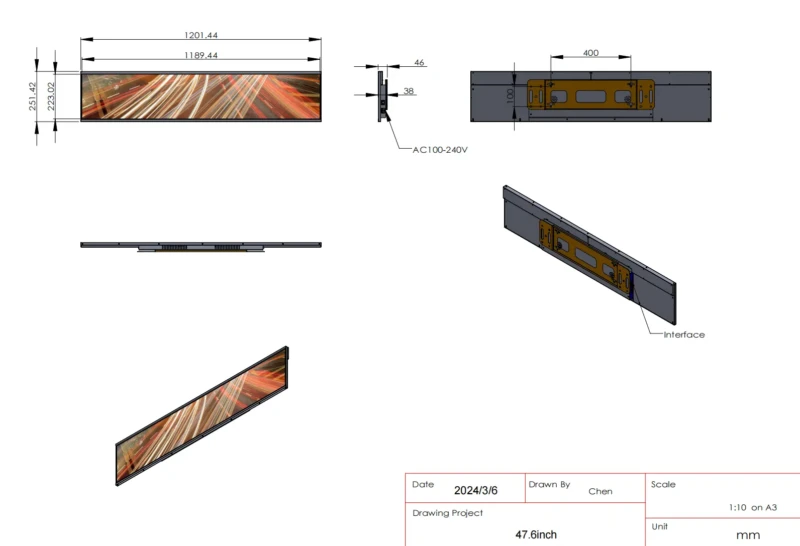 47.6inch Bar lcd screen andorid DN4760-WA. A40I (5)