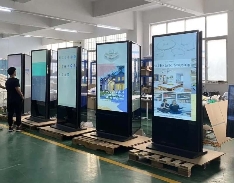 55inch android Dual sided floor standing screen ad player (2)
