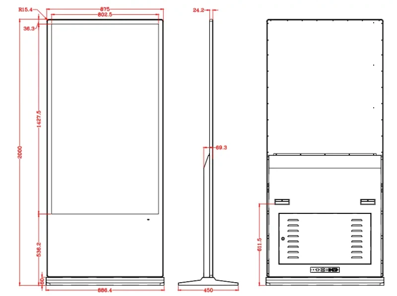 65nch 4K Floor standing andorid DN6500-FA. A40I (4)